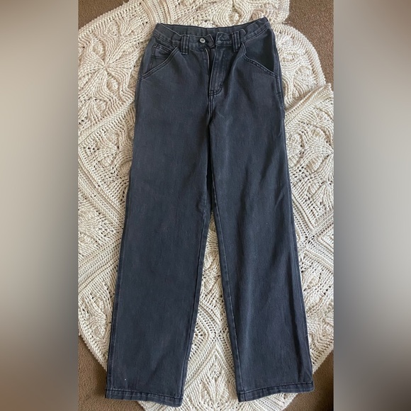 j galt Denim - high waist straight / wide leg CARGO style black jeans
